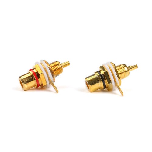 Amplificador de audio Lotus base AV enchufe RCA enchufe hembra chapado en oro rojo/negro nuevo - Imagen 3 de 5