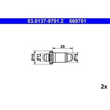 1x Zubehörsatz, Feststellbremsbacken ATE 03.0137-9701.2 passend für BMW MG