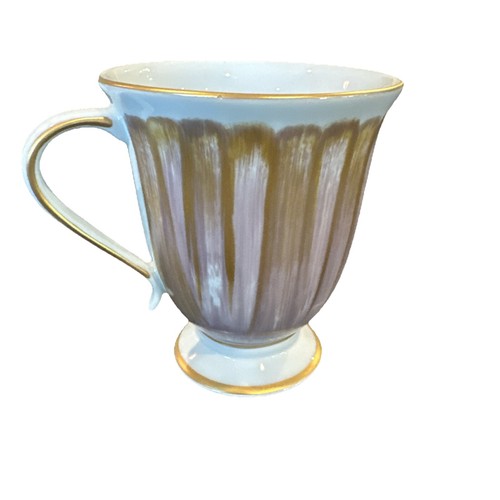 Marie Daage Paris Limoges France Porcelain Footed Mug HandPainted Panache Purple - Picture 4 of 10