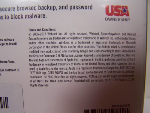 WEBROOT ANYWHERE INTERNET SECURITY ANTIVIRUS PC MAC & MOBILE ANDROID iOS SEALED - Picture 3 of 3