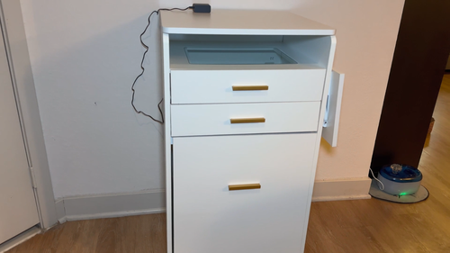 Modern Dressing Vanity Table Set with LED Mirror Stool Side Panel 2 Drawers - Video 1 of 1