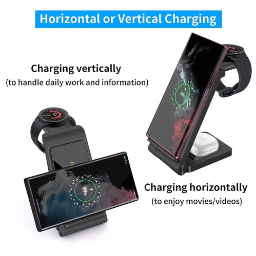 3in1 Wireless Charger Station Dock For Samsung Galaxy Watch 7/Ultra S25+ S24 S23 - Picture 24 of 26