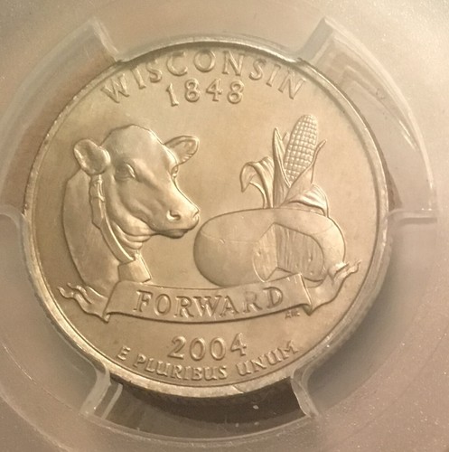 2004-D WISCONSIN STATE QUARTERS - EXTRA LEAF HIGH & EXTRA LEAF LOW - PCGS MS64 ! - Picture 4 of 11
