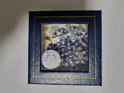Rosenkranz Edelkristall Echt Silber 925, blau - Bild 3 von 8