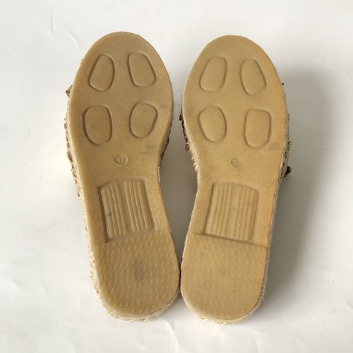 Patricia Green Belinda Metallic Gold Bow Espadrille Slide Sandal Size 7 - Picture 6 of 7