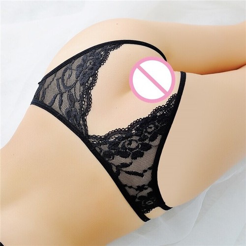 Plus Size 8-16 Lace Sexy Thong Briefs Panties G-String Lingerie Open Crotch Pink - Picture 13 of 64