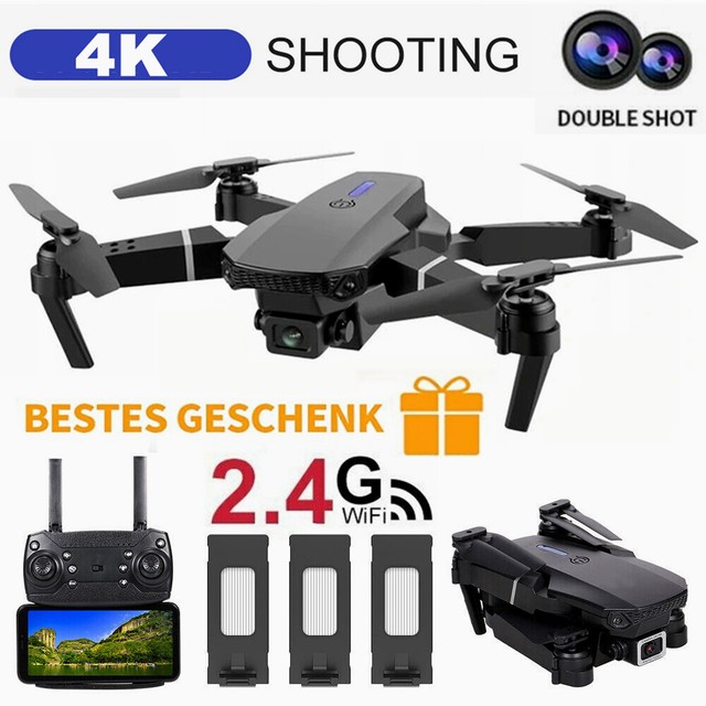 Faltbar WIFI FPV Drohne Mit 4K Kamera Mini Selfie Quadrocopter RC Drone +3 Akkus Faltbar WIFI FPV Drohne Mit 4K Kamera Mini Selfie Quadrocopter RC Drone +3 Akkus