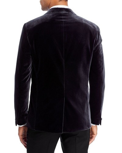 THEORY Mens Dark Gray CHAMBERS Slim Fit Plush Velvet Dinner Tux Jacket 40R NWT - Picture 3 of 4