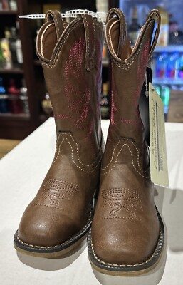 Rollda Girls Hisea NZX07TCP Brown Leather Mid Calf Cowgirl