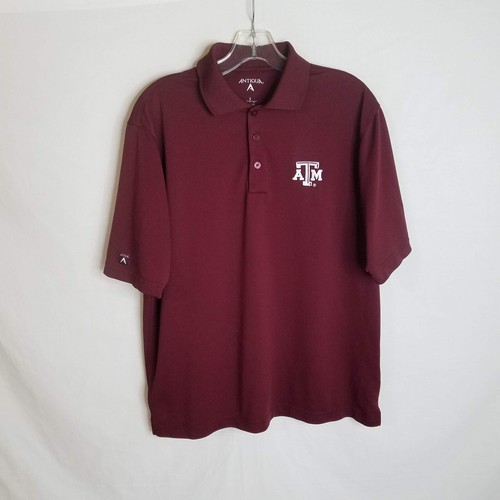 Antigua Herren weinrot Texas A&M Aggies kurzärmliges Poloshirt Größe Small