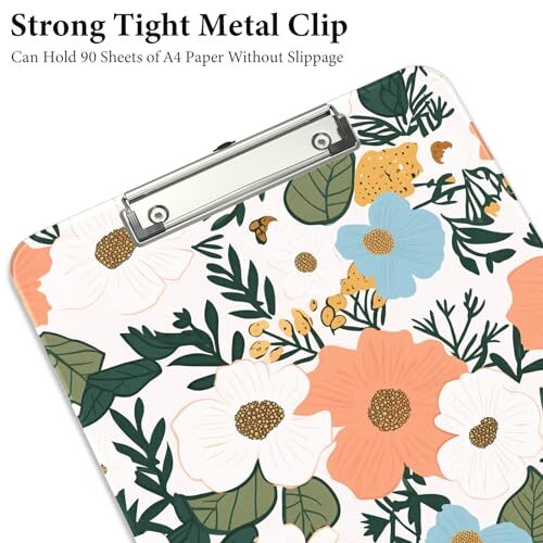 Plastic Clipboards with Metal Clip, A4 Letter Size 9" x 12.5" Beauty Flower - Bild 3 von 7