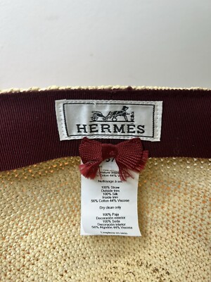 Hermes Straw Sun Hat Full Set With Hatbox Sz. 57 | eBay