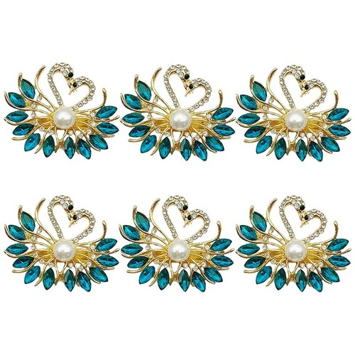 Regalo del DíA de San ValentíN Anillo de Servilleta Azul Juego de 6 Piezas, L4K5 - Imagen 1 de 7