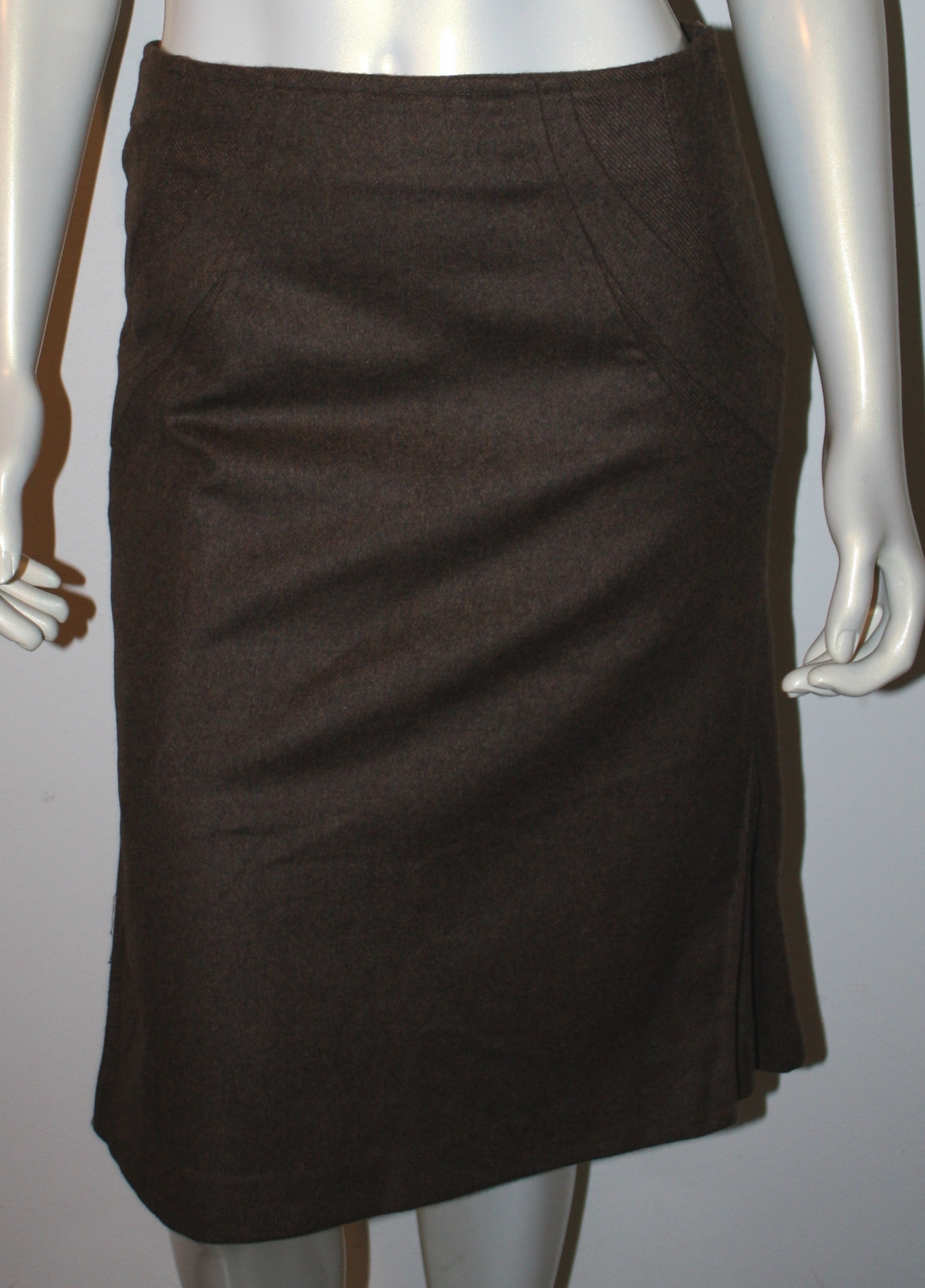 GINA MANTELLI Brown Lambswool Angora Pleated Circle Skirt 8 COUTURE Pencil GINA MANTELLI Brown Lambswool Angora Pleated Circle Skirt 8 COUTURE Pencil