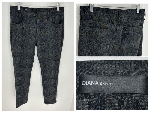 Kut From the Kloth Diana Skinny Pants Size 8 Black Python Snake Print 31x26.5 - Picture 1 of 12