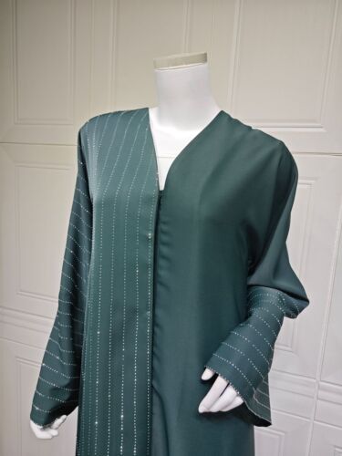 Bescheidenes Abaya Damen muslimisches Maxikleid Türkei Kaftan offen Cardigan Kimono Dubai - Bild 11 von 15