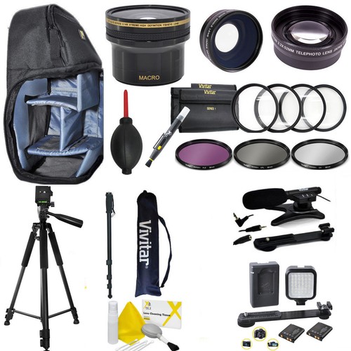 ULTIMATE PRO ACCESSORY FOR CANON XC10 4K PRO CAMCORDER. LIGHT-LENSES-TRIPOD - Picture 1 of 10