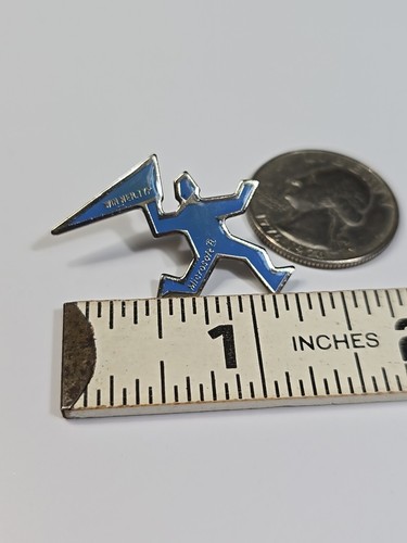 Microsoft WIN_NER.TYP Lapel Pin Man Running w/ Flag Blue & Silver Colors - Picture 4 of 5