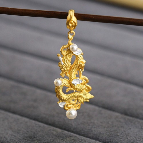 L24 Anhänger vergoldeter Drache Sterling Silber 925 - Bild 1 von 5