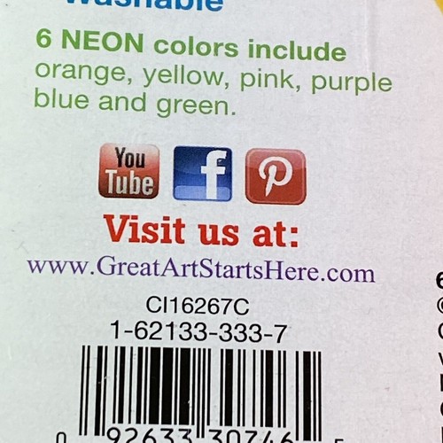 Faber-Castell Neon Gel Crayon Set - 6 Neon Gel Crayons for Kids Crafts - Picture 7 of 7