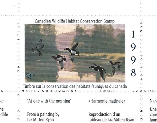 Canada 1998 Wildlife  Habitat Conservation Ringnecked Duck #FWH14 Unused MNH $50 - Picture 2 of 2