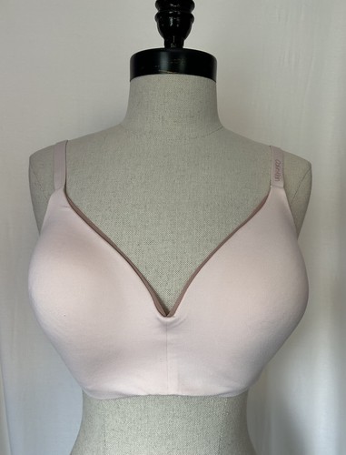 Calvin Klein Pastel Pink Tee Shirt Bra Multiway Straps Full Coverage Womens L - Picture 1 of 3