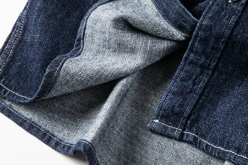 Men's Retro Japanese Streetwear Workwear Denim Collarless L/S Button Up Shirt - Picture 22 of 29