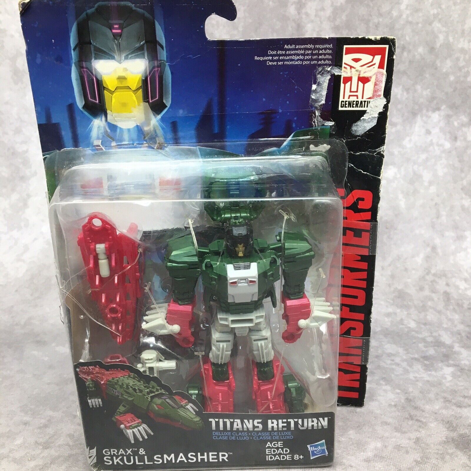 Transformers Generations Titans Return Deluxe Class Grax Skullsmasher Box Damage