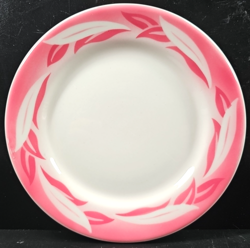 5 Jackson China Pink Leaves Airbrush Salad Plate Set Vintage Restaurant Ware Lot - Picture 21 of 24