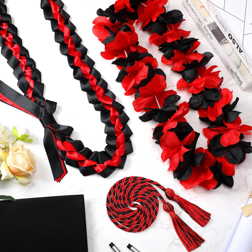 2024 Graduation Leis Handmade Graduation Ribbon Lei Braided Honor Cords with Tas - Picture 5 of 12