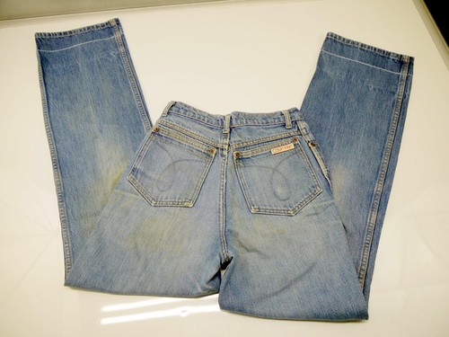 1980 VTG Early CALVIN KLEIN High Rise FLARE Leg DENIM Jeans Brooke USA Worn Soft - Picture 3 of 18