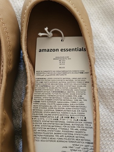 Amazon Essentials balletto donna Belice beige piatto 8,5 W E12 - Foto 5 di 7