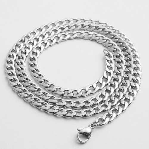 2-15mm Stainless Steel Curb Cuban Chain 16-36'' Woman Man NEVER FADE - Picture 4 of 4