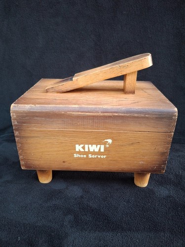 VINTAGE KIWI - AGED PATINA- WOOD SHOE SHINE BOX - Picture 6 of 21