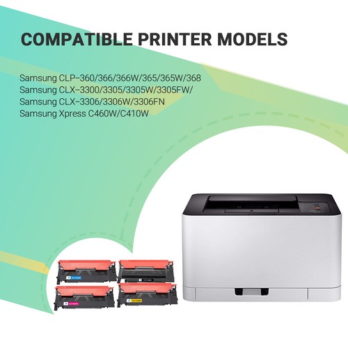 5x Toner für Samsung Xpress C460W CLX-3305FW CLX-3306FN CLP-360W C410W CLT-406S - Bild 3 von 16