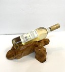 Vintage Carved Natural Wooden Wine Holder EUC