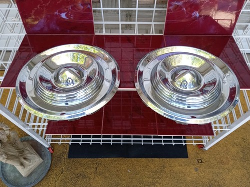 1957 Chrysler Saratoga Windsor 14" Hubcaps Set Of (2) Wheel Covers OEM Antique - Picture 19 of 24