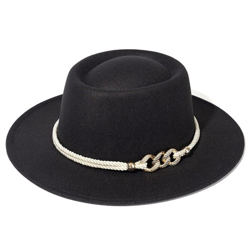 Sombrero Fedora para Hombre Mujer, Clásico Ala Ancha Invierno Lana Fieltro Sombrero Panamá - Imagen 16 de 21