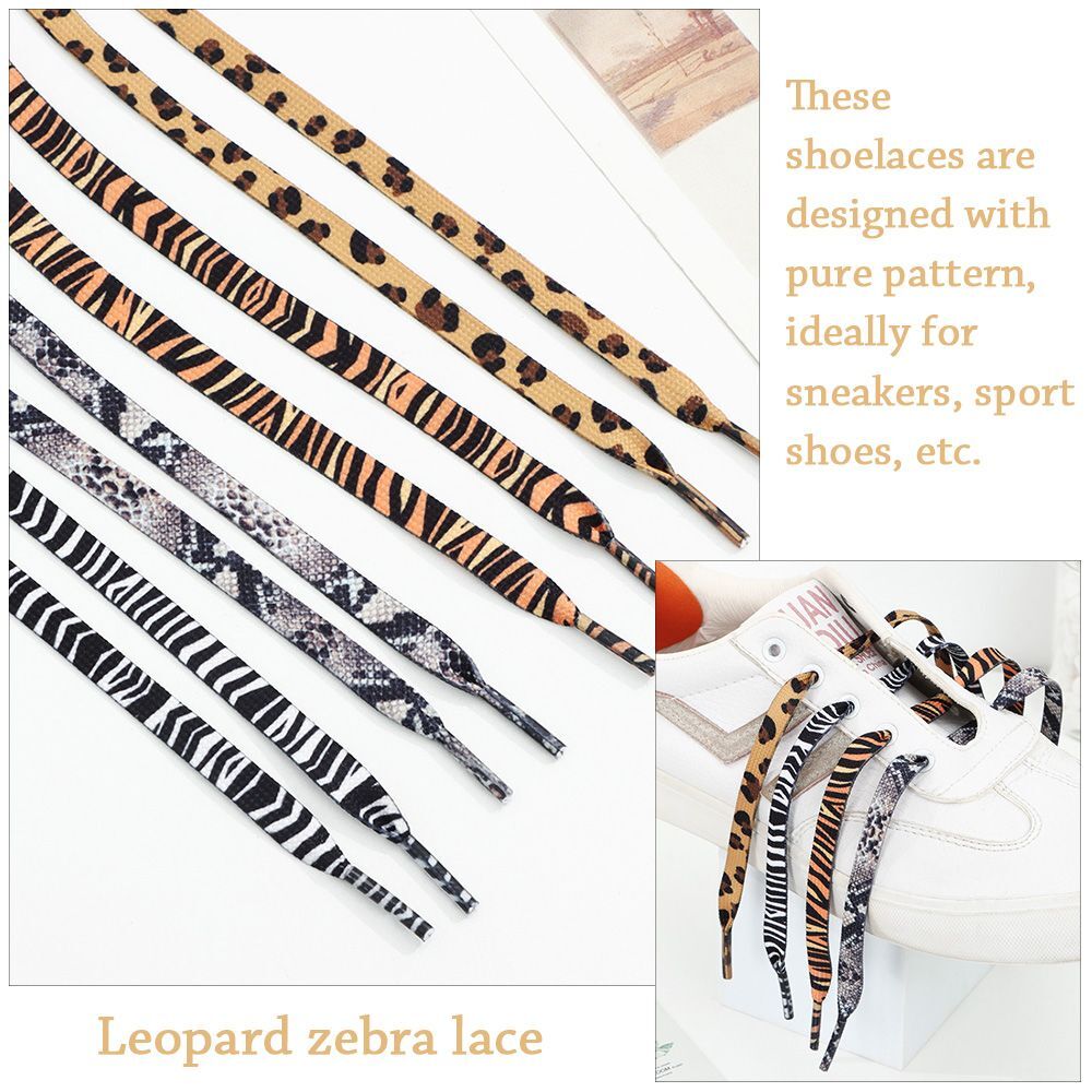 Shoelaces Leopard Unisex Shoes Strings Shoe laces Zebra Pattern Canvas