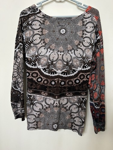 Desigual Berlin Faux Wrap Multicolor Art Floral Versatile Pullover Blouse Sz XL - Picture 5 of 8
