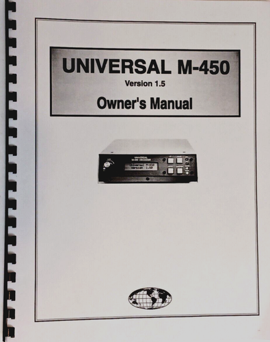 UNIVERSAL M-450 Decoder Owners Manual Version 1.5 FREE SHIPPING - Picture 1 of 5