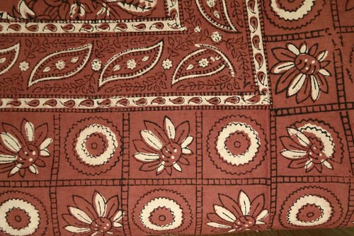 indische Tagesdecke, Wandbehang, Bettüberwurf, Stempeldruck, neu ca. 250 x 220cm - Bild 2 von 8