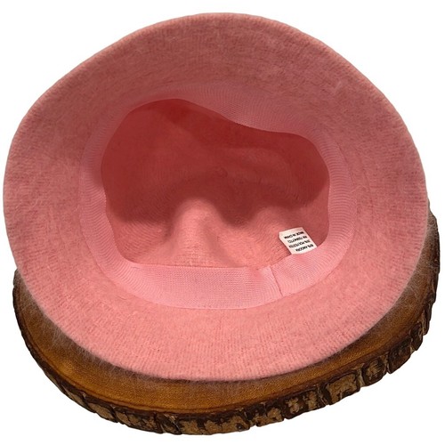 Axxents Pink Angora/Wool Blend Bucket Hat Warm Winter Fashion Hat for Women NWOT - Picture 2 of 6