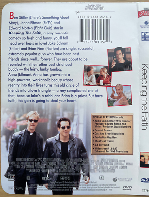 Keeping the Faith (DVD 2000 Touchstone) Ben Stiller, Jenna Elfman