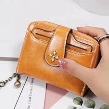 Women's Small Wallet Zipper Leather Purse Credit Card Holder Mini Purse Bag Gift