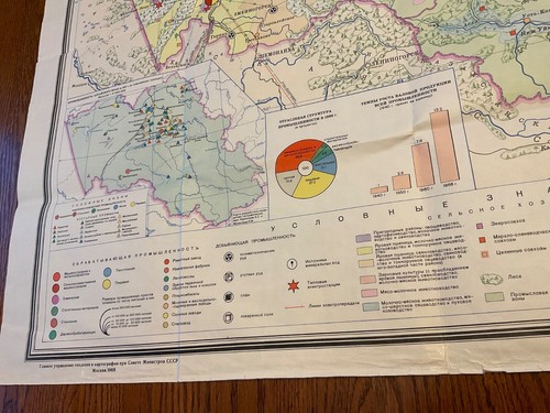 1968 Vintage Map of Altai Region of USSR, in Russian, from Council of Ministers  - Picture 9 of 16
