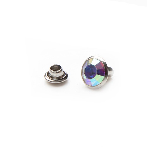 100Set 6/8mm CZ Crystals Rhinestone Rivets Diamond Studs For Leathercraft DIY - Picture 33 of 47