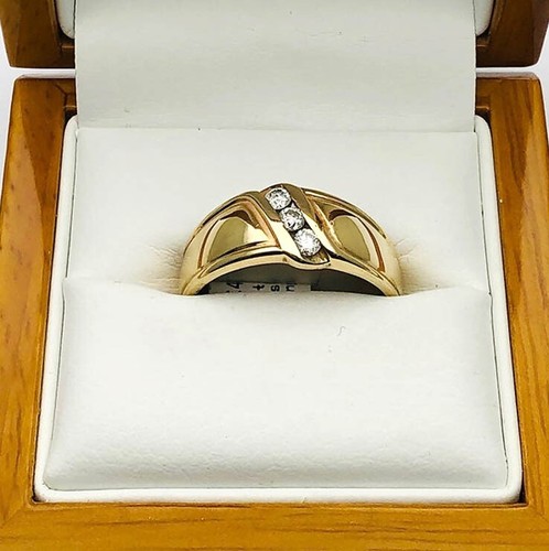 Men's Solid 2Ct Round Simulate Diamond Wedding Band Ring 14k Yellow Gold Finish - Picture 5 of 9