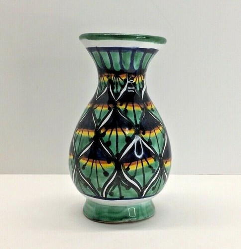 Hand Painted Talavera Libre Deplomo Moc Mexican G.L. Art Pottery Vase - Picture 3 of 6
