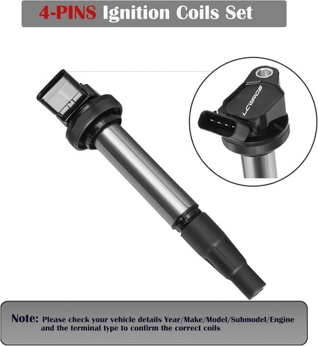 Set of 4 Ignition Coil Pack and Spark Plugs Fits for Toyota Corolla Prius Matrix - Picture 4 of 7